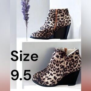 👛 (ANY 2/$20 WALMART Animal Print 3” Heel Wedge Booties NWOT